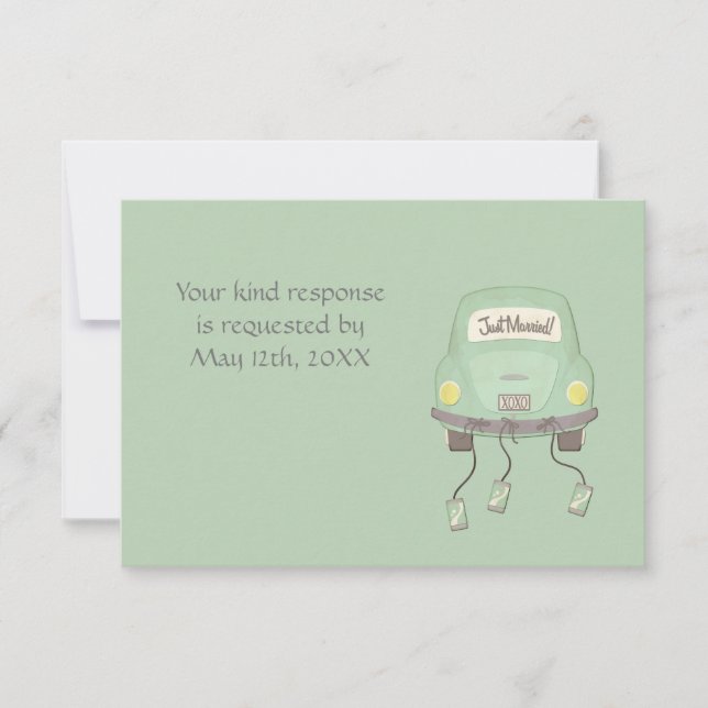 Invitation Mignon Réponse Mariage "Juste Mariés" (Devant)
