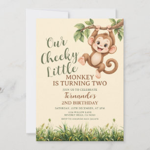 Invitation Mignon Safari de notre petit singe espiègle pour s