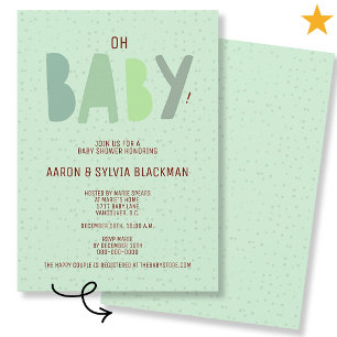 Invitation Mignon Saumon Minimaliste Fête de Bébé de Genre Ne