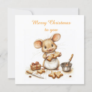 Invitation Mignon Souris de Noël Chef
