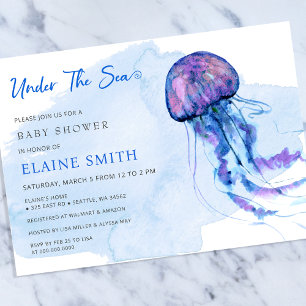 Invitation mignon Sous la mer méduse baby shower