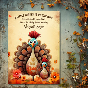 Invitation Mignon Thanksgiving Maman et Baby Turquie Baby sho