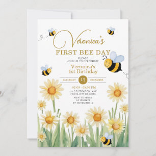 Invitation Mignonne Abee Premier Anniversaire Douce À Être Un