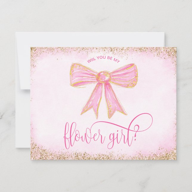 Invitation mignonne arc moderne arc rose aquarelle FLOWER FIL (Devant)