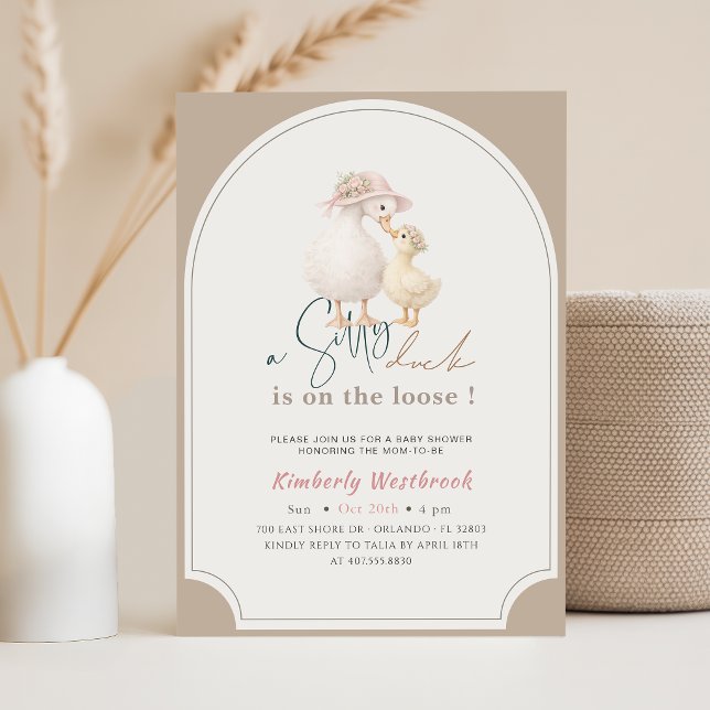 Invitation Mignonne Baby Shower de l'Arche de Canard Ridicule (Créateur téléchargé)
