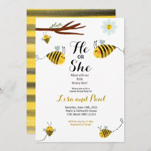 Invitation Mignonne Bee He ou She Genre Reveveillez Invitatio
