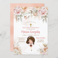 Mignonne Bible Première Sainte Communion Peach Flo