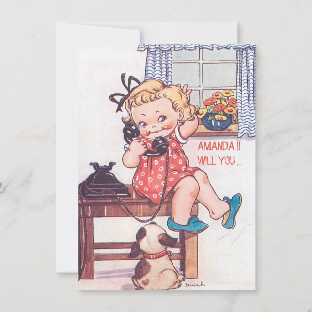 Invitation Mignonne coutume soit ma demoiselle d'honneur (Devant)