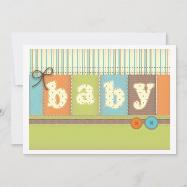 Invitation mignonne couvrante de baby shower (Devant)