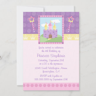 Invitation mignonne d'anniversaire de château de