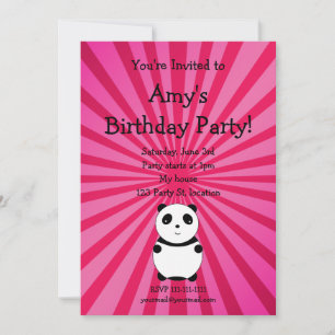 Invitation mignonne d'anniversaire de panda