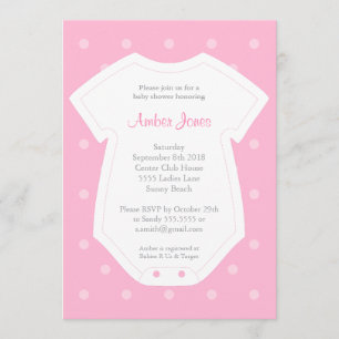 Invitation mignonne de baby shower dans le rose