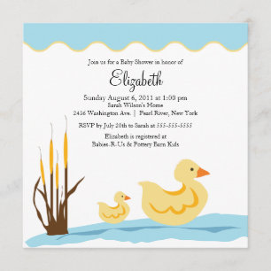 Invitation MIGNONNE de baby shower de canard de