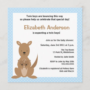 Invitation mignonne de baby shower de kangourou -