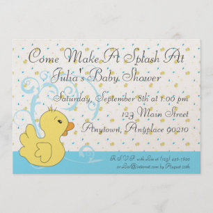 Invitation mignonne de baby shower d'éclaboussure