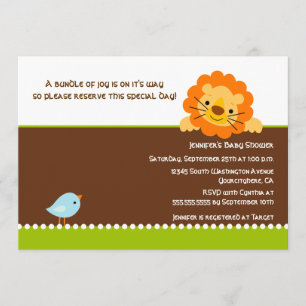 Invitation mignonne de baby shower d'oiseau et de