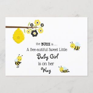 Invitation mignonne de douche de bébé d'abeille de