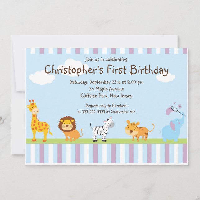 Invitation mignonne de fête d'anniversaire (Devant)