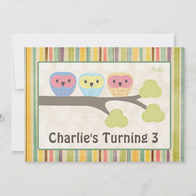 Invitation mignonne de fête d'anniversaire de (Devant)