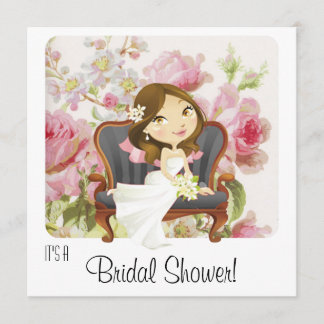 Invitation mignonne de Fête de la mariée de jeune