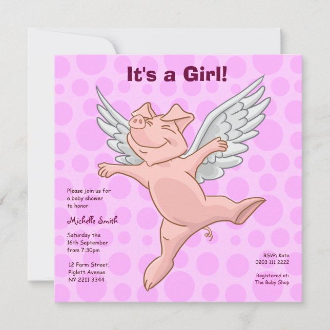 Invitation mignonne de partie de baby shower de (Devant)