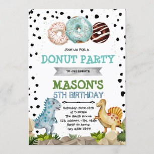 Invitation mignonne de partie de beignet de