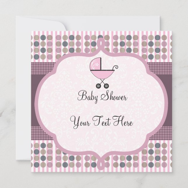 Invitation mignonne de voiture d'enfant (Devant)