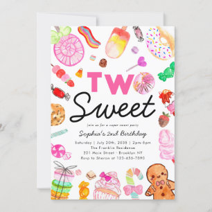 Invitation Mignonne DEUX sucreries SWEET Land Enfants Candyla