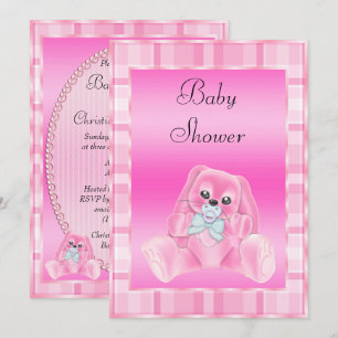 Invitation Mignonne Douce Rose Oreilles Tombantes Lapin Baby