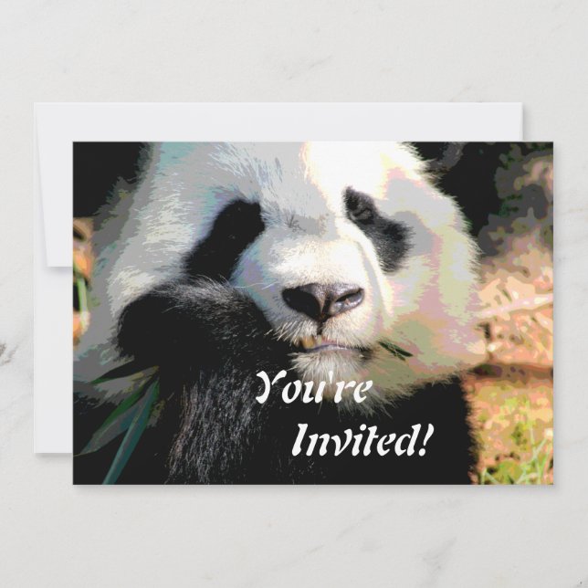 Invitation mignonne d'ours panda (Devant)