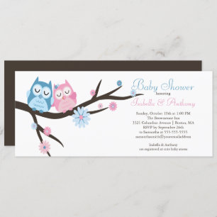 Invitation Mignonne en amour Chouette Couple Baby shower