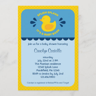 Invitation mignonne en caoutchouc de baby shower