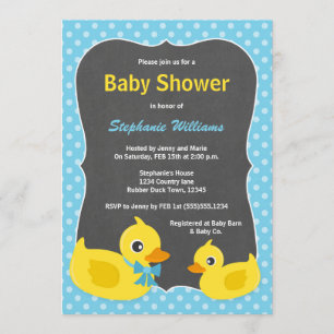 Invitation mignonne en caoutchouc de baby shower