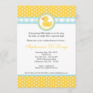 invitation mignonne en caoutchouc jaune du baby