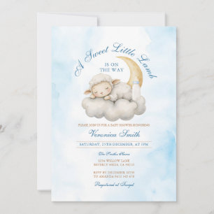 Invitation Mignonne endormie Un petit baby shower d'agneau