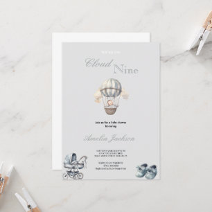 Invitation mignonne et simple gris garçon bébé douche invitat