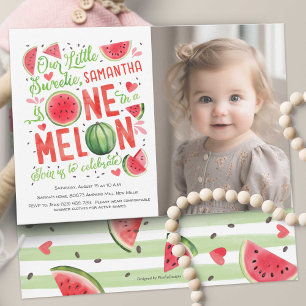 Invitation Mignonne Eté Fruit Fruit Girl 1er Anniversaire Pho