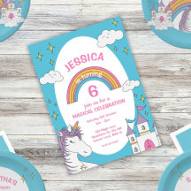 Mignonne Girly Unicorn Magique fête d'anniversaire