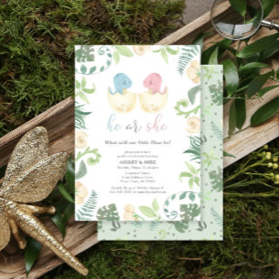 Invitation Mignonne Il ou Elle Dinosaure Genre Révéler Jungle