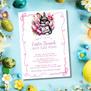 Invitation Mignonne J'Aime Les Oeufs De Lapin Pâques Pink Bru