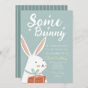 Invitation Mignonne Lapin Blanc Un Petit Lapin Qui Tourne Un