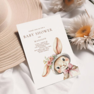 Invitation Mignonne lapin dans le Baby shower Casquette