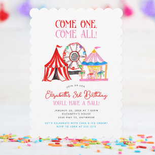 Invitation Mignonne Main Drake Carnival Circus Anniversaire