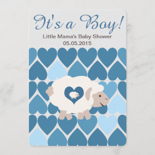Invitation Mignonne Mama Sheep C'est un garçon ! Baby shower