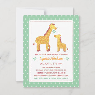 Invitation Mignonne maman et Baby shower de girafe enfant
