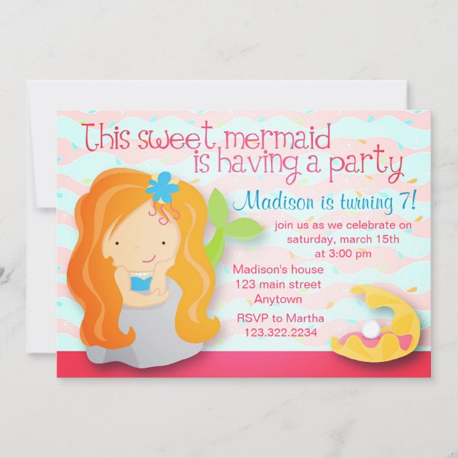 Invitation mignonne moderne de fête d'anniversaire (Devant)