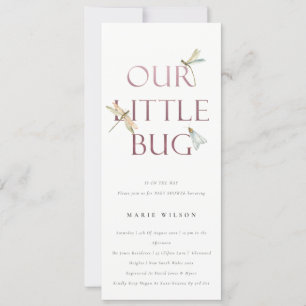 Invitation Mignonne notre petit Baby shower de libellules ros