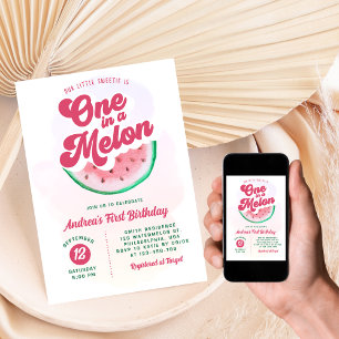 Invitation Mignonne One in A Melon Watermelon Premier anniver