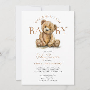 Invitation Mignonne Ours Teddy Nous Pouvons Attendre Baby sho
