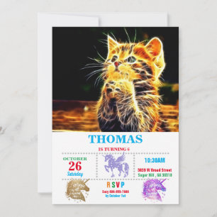 Invitation Mignonne peinture de chat